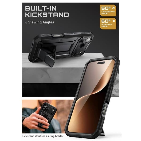 SUPCASE UB Pro cover til Apple iPhone 17 Pro - Sort