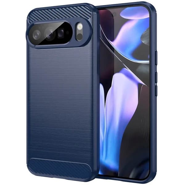 Børstet silikondeksel til Google Pixel 11 Pro - Blå