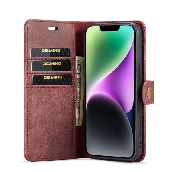Wallet DG-Ming 2i1 til Apple iPhone 14 - Rød