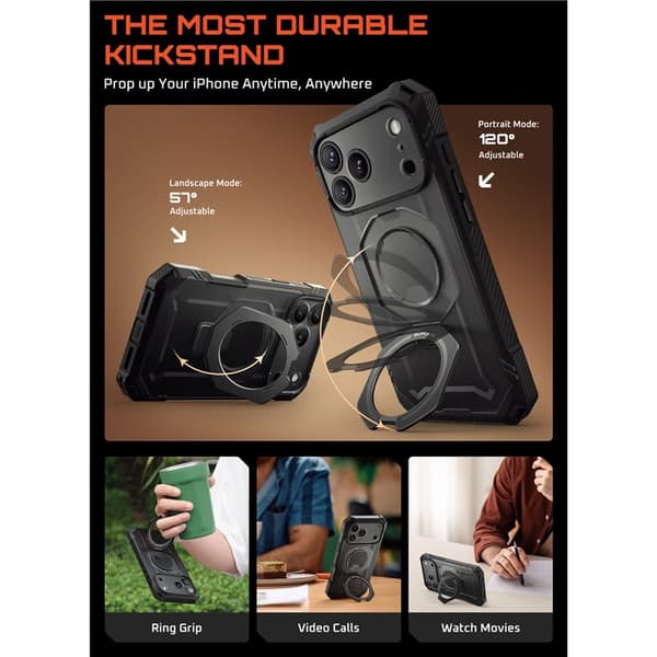 SUPCASE UB Grip Pro cover til Apple iPhone 17 Pro Max - Black