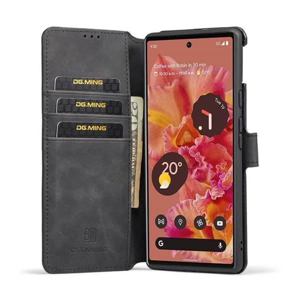 DG-Ming Wallet cover 3-kort til Google Pixel 6 - Sort