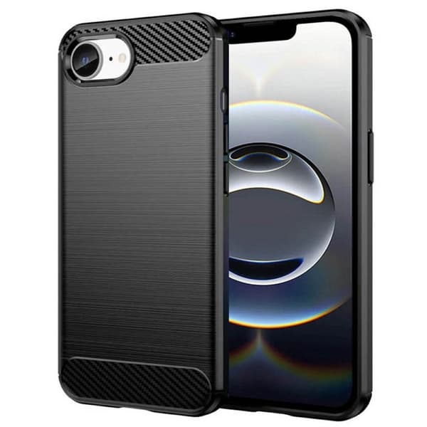 Børstet silikone cover til Apple iPhone 17e - Sort