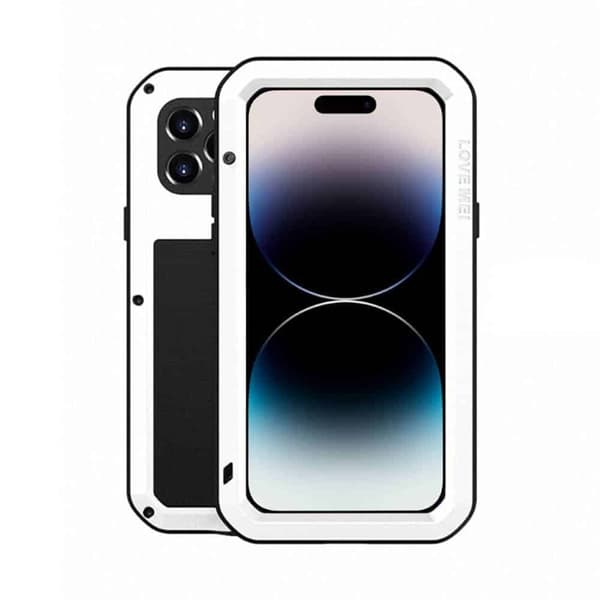 LOVE MEI Powerful deklsel til Apple iPhone 15 Pro Max - Hvit
