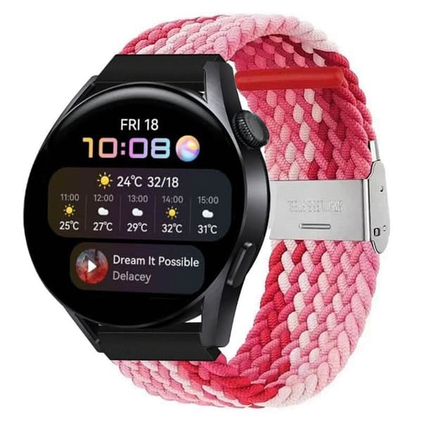 Flettet Elastisk urrem til Huawei Watch 3 (46mm) - gradientred