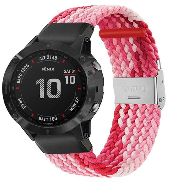 Flettet Urrem til Garmin Fenix 6X - Gradientred