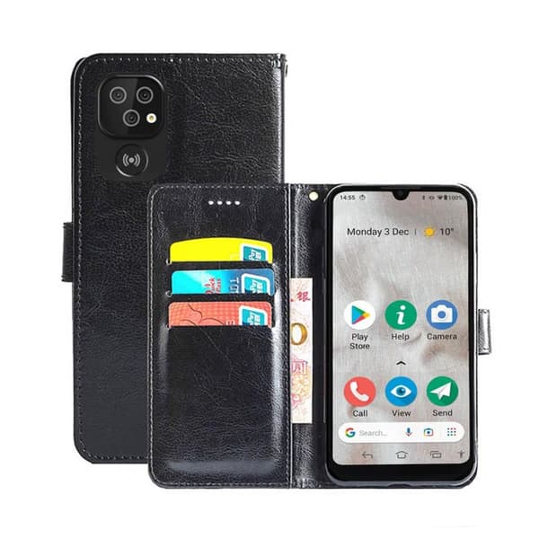 Wallet cover 3-kort til Doro 8100 - Sort