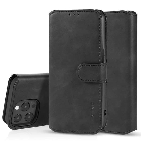 DG-Ming Wallet cover 3-kort til Apple iPhone 14 Pro Max - Sort