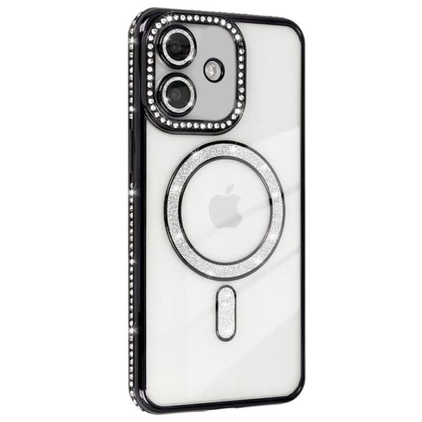 Diamond bling MagSafe cover til Apple iPhone 12 - Sort