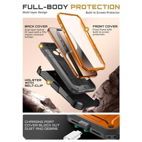 SUPCASE UB Pro kotelo Apple iPhone 18 Pro - Coral