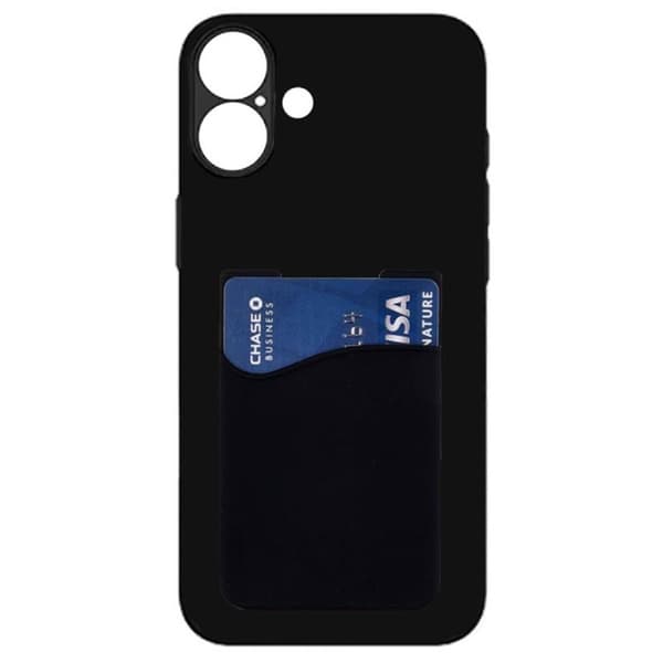 Silikonikuori korttitelineellä Apple iPhone 16 Plus - Musta