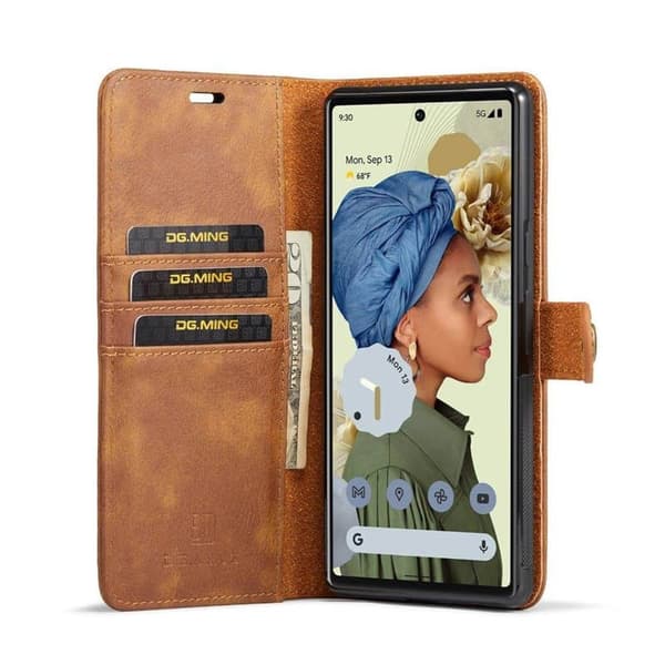 Wallet DG-Ming 2i1 til Google Pixel 6 Pro - Brun