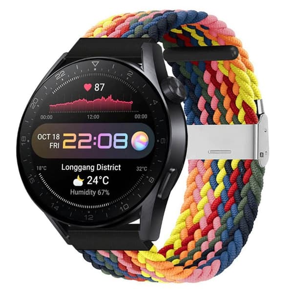 Flettet Elastisk urrem til Huawei Watch 3 Pro (48mm) - rainbow