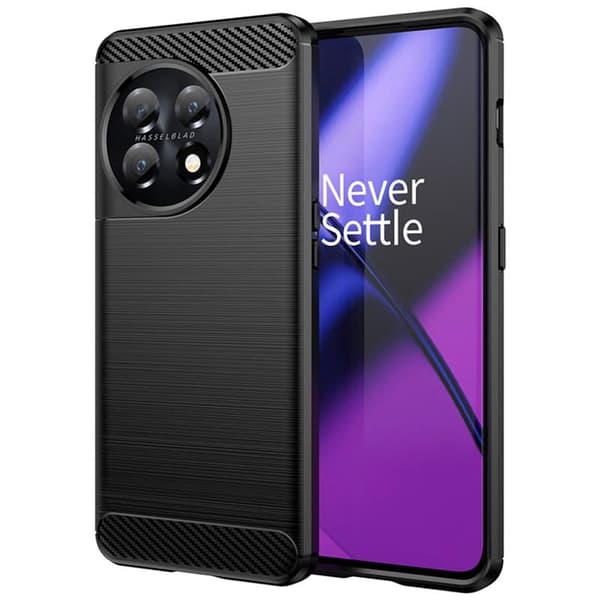 Borstat silikon skal till OnePlus 11 - Svart