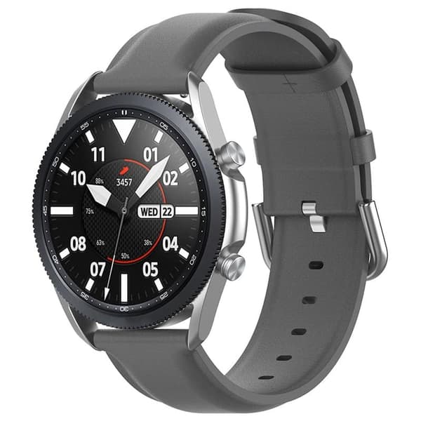 LÃ¦derurrem til Samsung Galaxy Watch 3 (41mm) - GrÃ¥