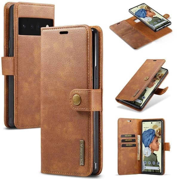 Wallet DG-Ming 2i1 til Google Pixel 6 Pro - Brun