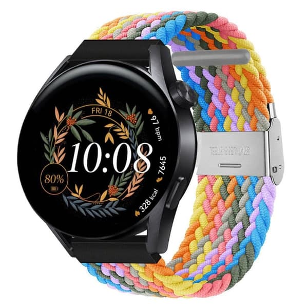 Flettet Elastisk urrem til Huawei Watch GT3 (42mm) - light rainb