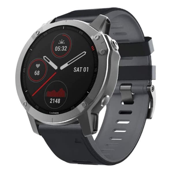 Twin kellon ranneke Garmin Fenix 6S - Musta/harmaa