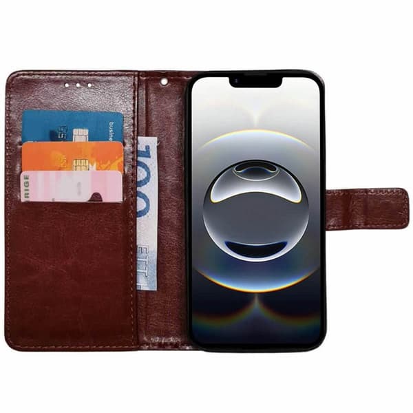 Wallet cover 3-kort til Apple iPhone 17e - Brun