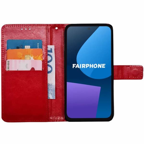Wallet cover 3-kort til Fairphone 5 - Rød