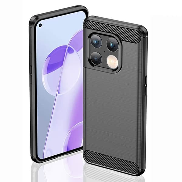 Børstet silikone cover til OnePlus 10 Pro 5G - Sort