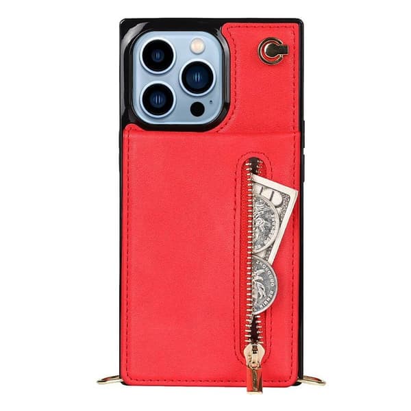 Zipper necklace case till Apple iPhone 13 Pro Max - RÃ¶d