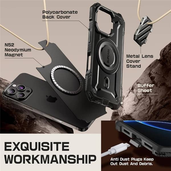 SUPCASE UB Mag XT cover til Apple iPhone 16 Pro Max - Sort