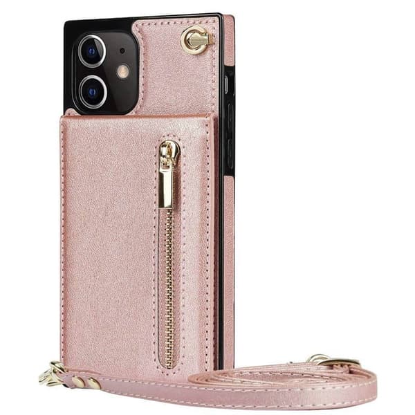 Zipper halskjede deksel til Apple iPhone 12 Mini - Rose