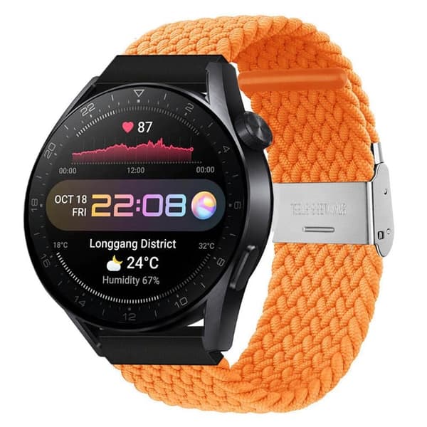 Flettet Elastisk urrem til Huawei Watch 3 Pro (48mm) - Orange