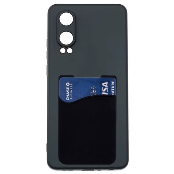 Silikone cover med kortholder til OnePlus Nord CE4 Lite - Sort