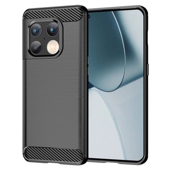 Børstet silikondeksel til OnePlus 10 Pro 5G - Sort