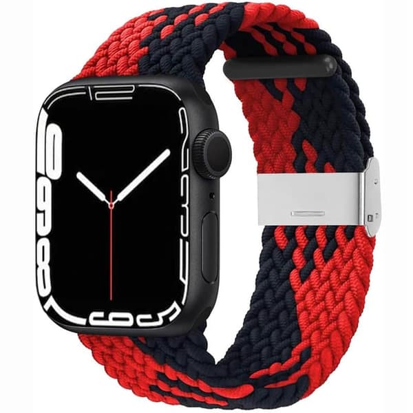 Flettet Urrem til Apple Watch 7 (45mm) - Redblack