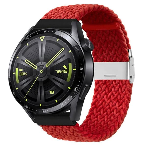 Flettet Elastisk urrem til Huawei Watch GT3 (46mm) - Mørkerød