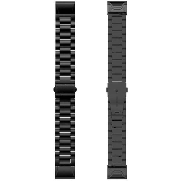 Rustfrit stÃ¥l urrem til Garmin Descent Mk2S - Sort