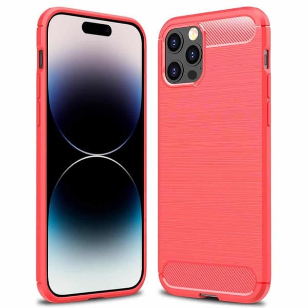 Børstet silikon deksel til Apple iPhone 15 Pro - Coral