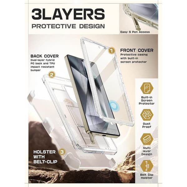 SUPCASE UB Pro 2-set til Samsung Galaxy S25 Ultra - Clear