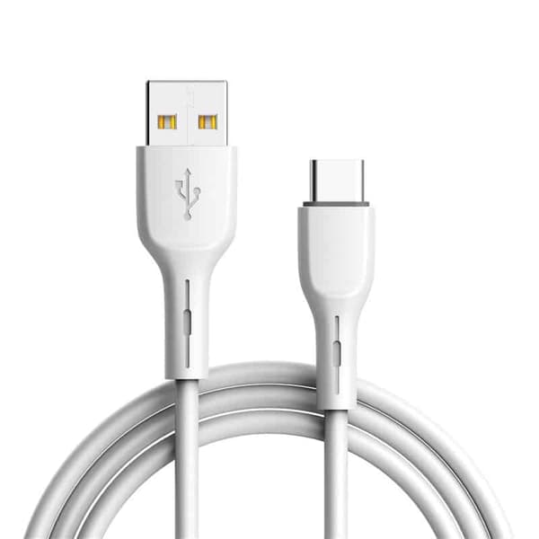 Kabel 1m USB-C hann til USB-A hann - Hvit
