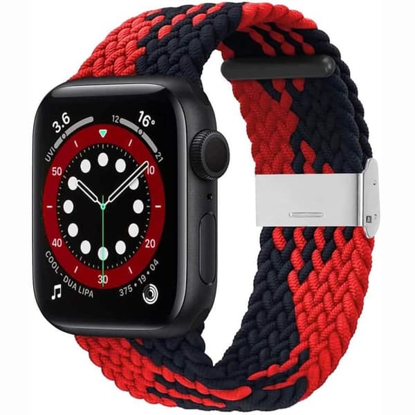 Flettet Urrem til Apple Watch 6 (44mm) - Redblack