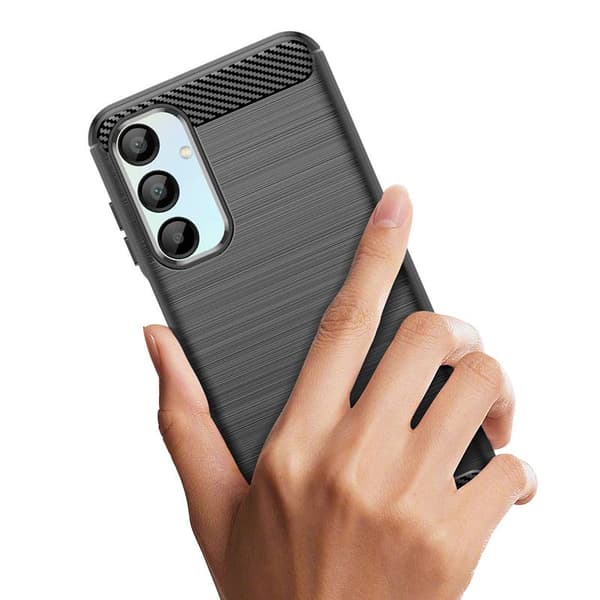 Børstet silikone cover til Samsung Galaxy A16 5G - Sort