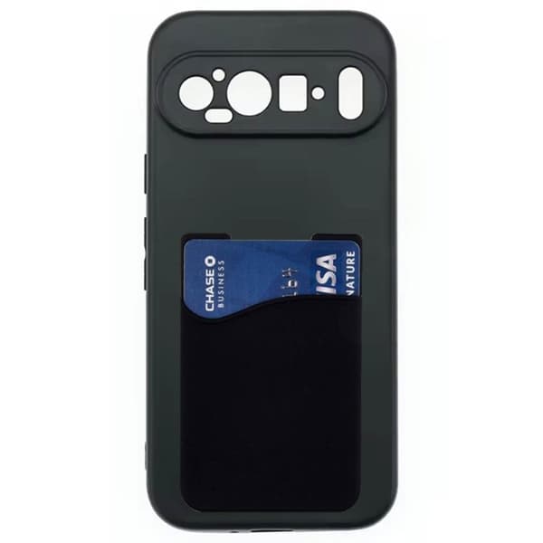 Silikone cover med kortholder til Google Pixel 9 Pro XL - Sort