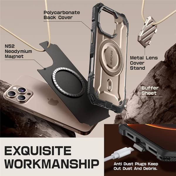 SUPCASE UB Mag XT deksel til Apple iPhone 16 Pro - Rosegold
