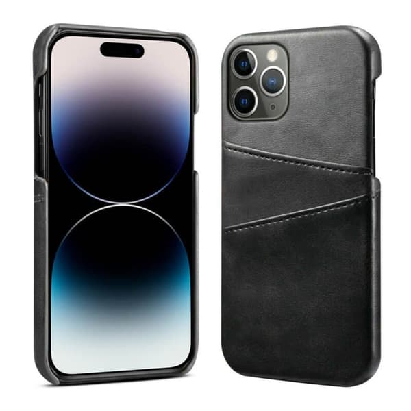 Retro deksel med kortholder til Apple iPhone 14 Pro - Mørkegrå