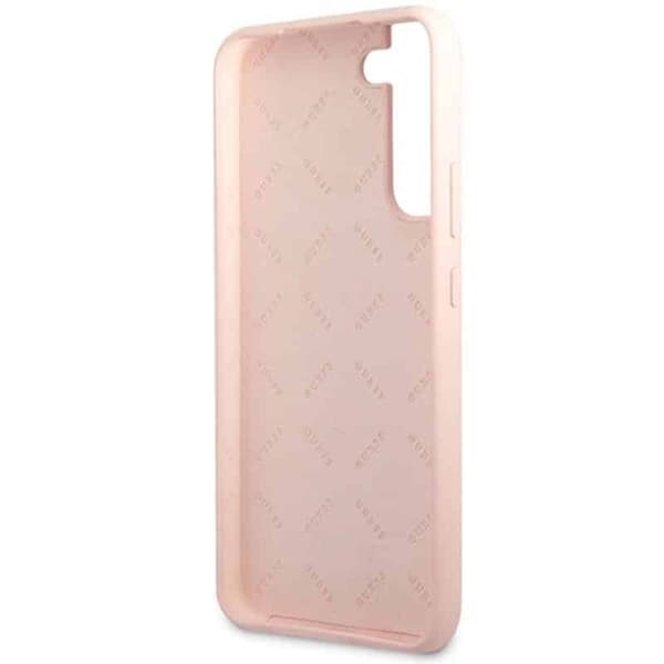 Guess silicone script metal logo til Samsung Galaxy S23 - Rosa