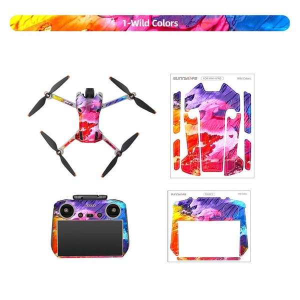 Sunnylife Sticker kit til DJI Mini 4 Pro og til DJI RC 2 - Wild