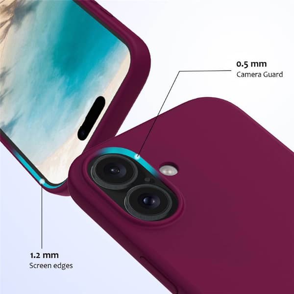 Liquid silikone cover til Apple iPhone 16 Plus - True Berry