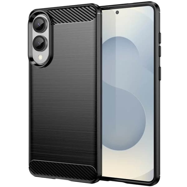 Børstet silikondeksel til Samsung Galaxy S25 Edge - Sort