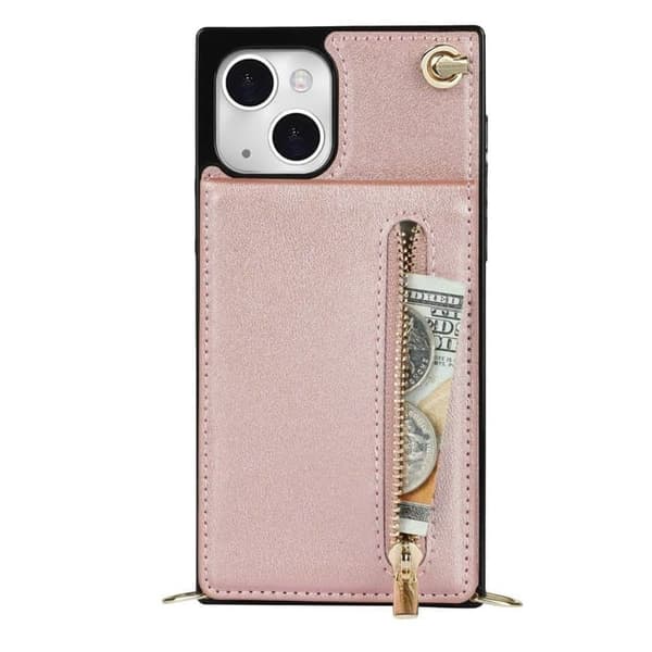 Zipper halskæde etui til Apple iPhone 14 Plus - Rose