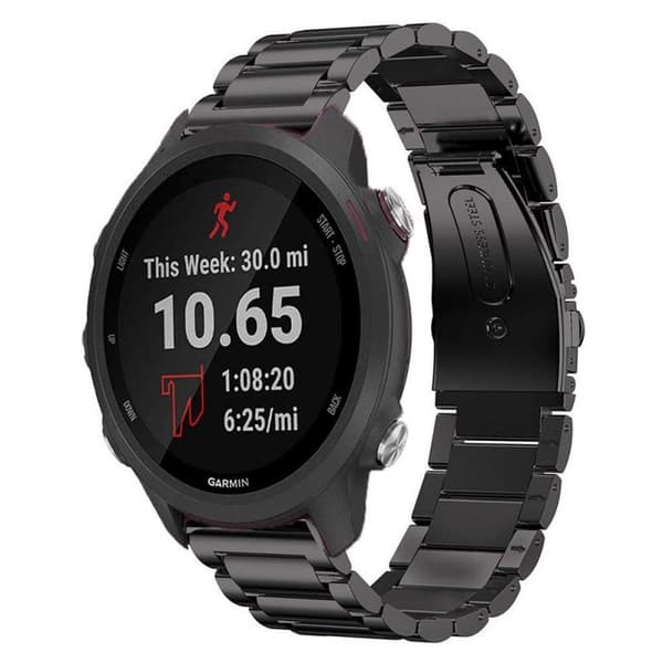 Urrem Rustfrit stÃ¥l til Garmin Forerunner 245/245M - Sort
