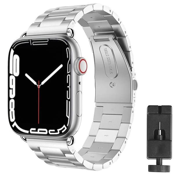 Urrem Rustfrit stÃ¥l til Apple Watch 7 (41mm) - SÃ¸lv
