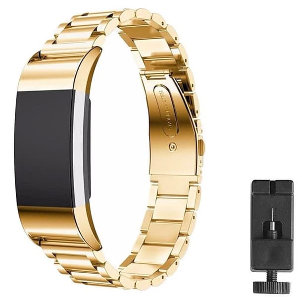 Rustfrit stål urrem til Fitbit Charge 3 - guld