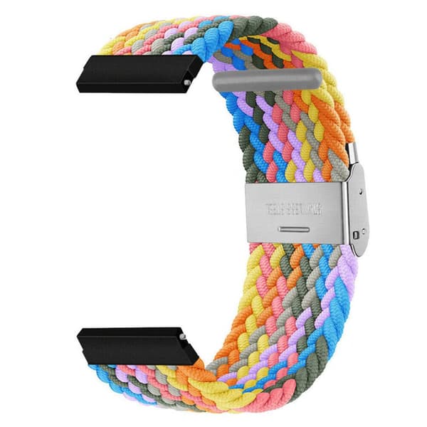 Flettet Elastisk urrem til Garmin VivoActive 4 - light rainbow